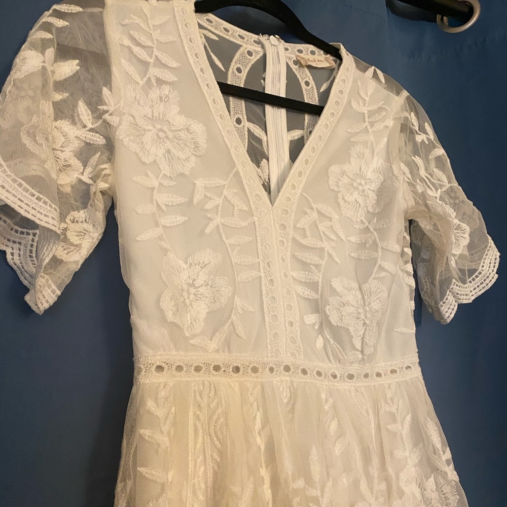 Altar’d State white floral dress great for bride